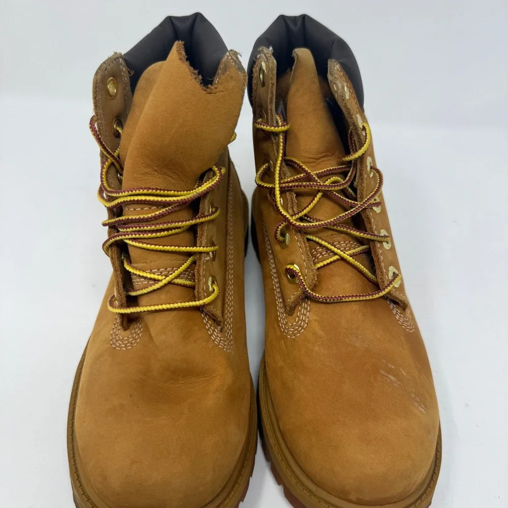 Timberland 6 Inch Premium Waterproof Wheat Nubuck Boots Junior Size 4M 12909